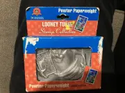BRAND NEW VINTAGE Looney Tunes Pewter Paperweight Stamp Collection Taz