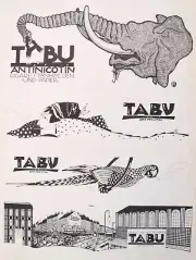 1923 Original German Poster, Klinger, TABU Doodle 3, (Elephant/Art Deco Fashion)