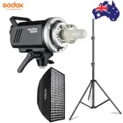 Godox MS300 Compact Studio Flash Strobe + 60x90cm Grid Softbox + Light Stand