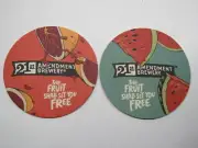 Beer COASTER: 21st Amendment Brewing Watermelon Wheat; San Francisco, CA Brewery