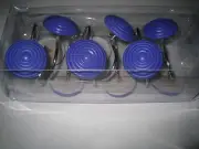 Bright Grape Purple Round Circles Shower Curtain Hooks Set of 12 NEW