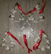 5 CHRISTMAS TREE METAL COOKIE CUTTERS TREE ORNAMENTS TOO! NEW CUTE!