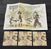 NEW SEALED Bravely Default II 2 Coasters & Placemat ONLY Nintendo Switch NO GAME