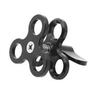 Triple Ball Clamp Close Hole Diving Camera Bracket CNC Aluminum Spring Flashlight Clamp for Diving Underwater Photography System(Black)