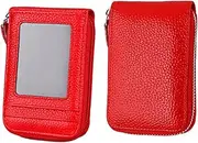 [LRXIYODE] 1pc Women's Card Cases Organizer Protection Wallet Women Block Key Bag Holder Cover Protector Pouch Woman Slots Multiple Card Purse for Women Business Card Case Red