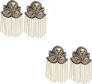 TEHAUX 2 Pairs Retro Shoulder Tassel Epaulet Metal Shoulder Board Fashion Accessory Easy Add-on for Suit Decorative Mark