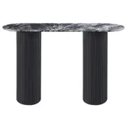 Tinka Design Felix Console Table - Black And White Top, Black Base