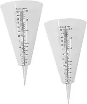 Yardenfun 2 Pack Outdoor Rain Gauge Measuring Cup Rainfall Gauge Plastic Rain Meter Easy Read Funnel Design
