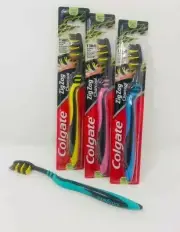 4 x Colgate ZigZag Charcoal Medium Interdental Bristle Toothbrush Deep Clean