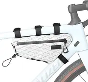Rhinowalk Bike Frame Bag Waterproof Bike Triangle Bag 1.8L Bicycle Pouch Under Tube Bag Professional Cycling Accessories(M)-White