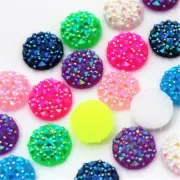 Round Resin Bead 60pcs 12mm Flat Back Crystal Rhinestone Non Sewing Appliques