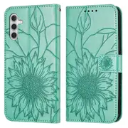 Galaxy A54 5G Wallet Case 3 Credit Card Slot ID Card Holder, PU Leather Flip Case - Green