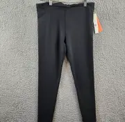 AQUA Athletic Criss Cross Waist Leggings Women's Small Black Solid Pull On~