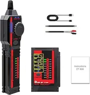Oimzzr ET606 Cable Port Tester Handheld Network Cable Tester Cable Pairing Check Switch Flash POE Polarity Withstand Voltage of 60V with Low Battery Indicator Auto Power Off Functions