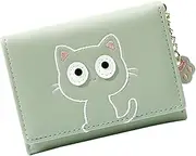 [WESIEVYA] Cute Kitten Design Small Wallet Pop up Coin Purse Keychain Wallet Card Holder Sturdy Material for Teachers Students