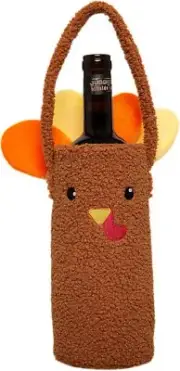 Pearhead Sherpa Turkey Wine Bottle Gift Bag, Bag