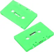 BUTIFULSIC 2pcs Retro Cassette Tape Storage Box Empty Audio Organizer for Blank Recording Tapes Versatile Home Decor for Bookshelves and Desks