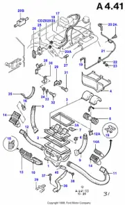 FORD SIERRA MK1 84-86 1.6E HEATER HOSE 6144863 # 17 IN DIAGRAM -