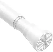 MEXAU 1Pack curtain tension rods 29 to 64 inches White tension rod curtain rods no drilling Anti-Slip tension curtain rods adjustable curtain rod spring rod for Windows Doorway Closet Door