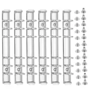 A6 Ring Binder Mechanisms, 6 Set 6-Hole Replacement Binder Planner, Silver Tone