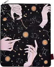 Book Sleeve Sun Constellations, Book Covers for Paperbacks, Washable Fabric, Book Sleeves with Zipper, Medium 11 Inch X 8.7 Inch Book Lover Gifts