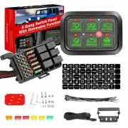 6 Gang Switch Panel Circuit Control Box For Car RV Boat Marine LED Light Bar AU!