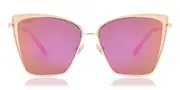 DIFF Becky rose gold+pink mirror lens Women’s Sunglasses Gold Size 58