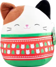 10" Cam The Cat With Christmas Sweater - Official Kellytoy Christmas Plush - Collectible Soft & Squishy Holiday Kitty Stuffed Animal