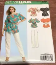 New Look 6714 Misses Blouse Causal Top w/ Tie and Long Pants Sz. 6-16 UC FF