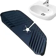 LeoLeozz Silicone Faucet Mat for Kitchen Sink,Tilt Angle Design Faucet Drip Catcher Tray | Foldable Sponge Holder Sink Mat for Kitchen Sink Gadgets