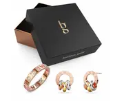 Boxed Roman Numeral Earrings and Ring Set