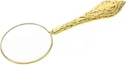 FIXOSHEE Vintage Handheld Optical Magnifier with Elegant Embossed Handle High Magnification for Reading Inspecting and Observing Lightweight and Comfortable Design