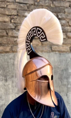Medieval Greek Corinthian Helmet | Knight 18GA Ancient Wearable Helmet W/ Plume