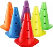 Suwimut 24 Pack Plastic Agility Cones, 9 Inch Soccer Cones Training Agility Fiel