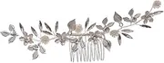 PLAFOPE Delicate Rhinestone Hair Comb for Women Elegant Floral Leaf Headdress Wedding Accessory for Brides and Bridesmaids Charming Hair Clip for Parties and Dances