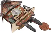 BESTOYARD Retro Cuckoo Wall Clock Traditional Seesaw Design Silent Quartz Movement Decorative for Living Room