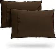 Cosy House Collection Premium Bamboo Pillowcase Set of 2 - Blend of Rayon Derived from Bamboo - Ultra Soft, Cooling & Breathable Bedding (Standard/Queen, Chocolate)