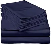 Split King Sheets Sets for Adjustable Bed Deep Pockets for Sleep Number Beds, Adjustable King Bed Sheets Set 7 PCs, Navy Blue, Super Soft Microfiber SheetsSplit King Sheets Sets Fits Mattress 15"Deep