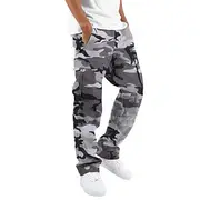 Men's Cargo Pants Tactical Pants Trousers Buttons Multi Pocket Straight Leg Camouflage Wearable Outdoor Daily Camping Hiking Fashion Classic Black Army Green