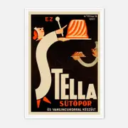 Galrie Stella Sütöpor Vintage Advertising Poster Art Print, White Frame, A1 60 x 84cm (23 x 33inch)