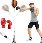 Boxing Reflex Bag with Stand,Standing Punching Bag Kit - Strong Rebound, Fitness Equipment, Height Adjustable Gym Supplies for Stress Relief