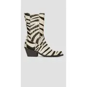 Replay Womens Footwear Peak Boots Zebra Print Black