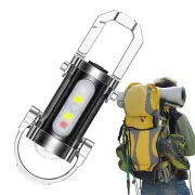 Keychain Light Ultra Bright Flashlight Keyring Camping 7 Modes Lighting Supplies