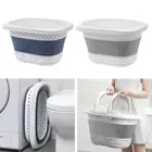Plastic Collapsible Laundry Drain Basket Folding Storage Bin Organizer