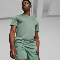 在飛比找momo購物網優惠-【PUMA】上衣 男款 短袖上衣 運動 歐規 綠 52235