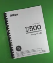 Owners Manual for Nikon D500 Camera 208 Pages W/Clear Covers!