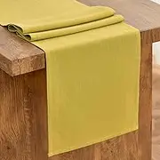 Letjolt Olive Green Table Runner 72 Inches Long Rustic Table Runner Cotton Runner Plain Table Decor