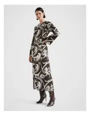 [Seed Heritage] Jacquard Swirl Midi Dress in Retro Swirl
