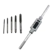 Set of 6 Silver Steel Hand Tapping Reamer Set 1/16-1/2 Inch Adjustable Tap Wr...