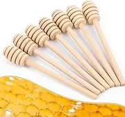 Dimeho Honey Mixing Stirrer, 10 Pcs Wooden Honey Dipper Sticks 5.9 Inches Honeys Comb Stick Wood Honeys Spoon Wand for Collecting Dispensing Drizzling Jam (Straight Handle)